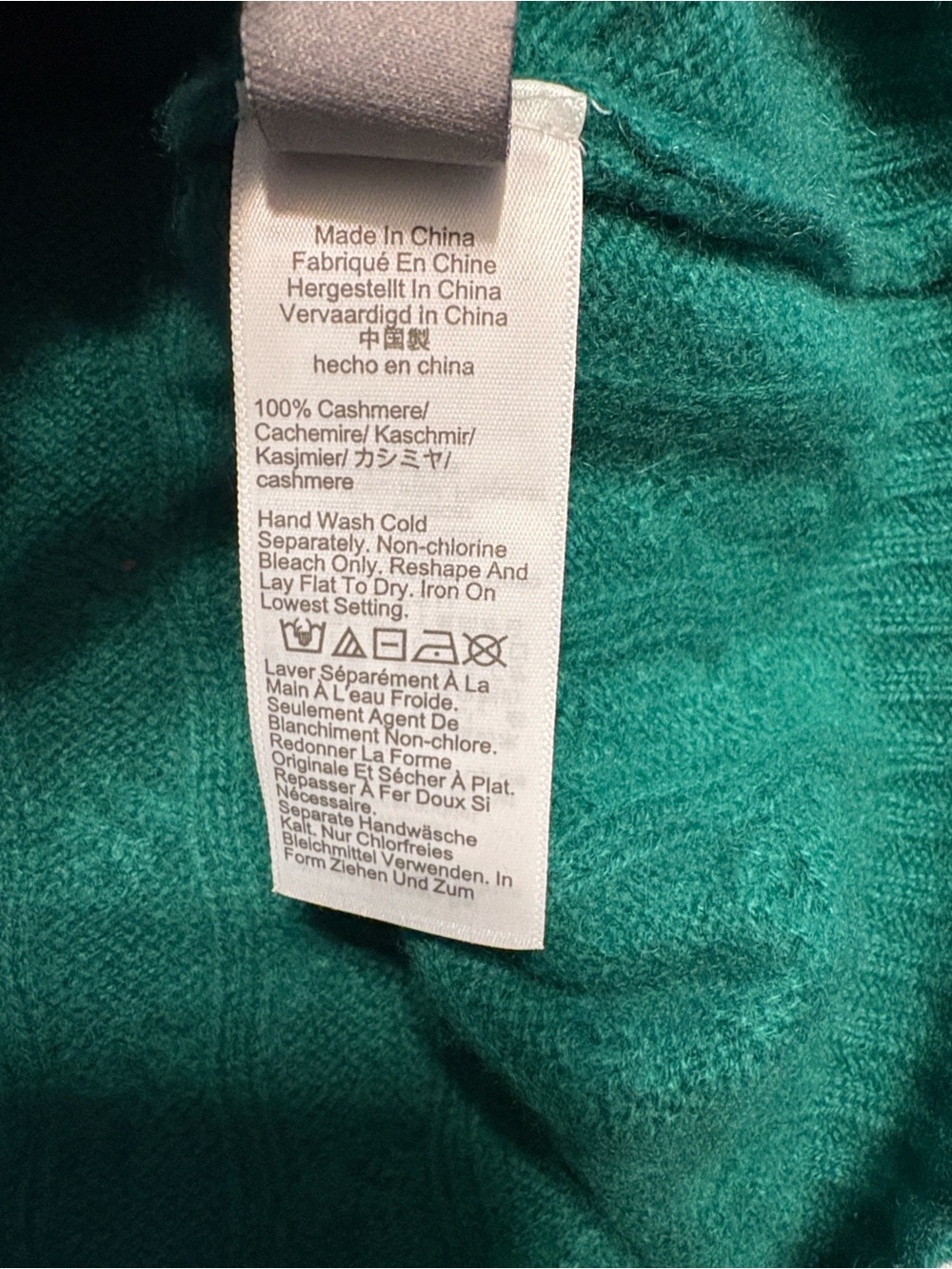 J. Crew 100% Cashmere Classic Cable Knit Crewneck Sweater Size M Green Fall Cozy - Picture 6 of 7